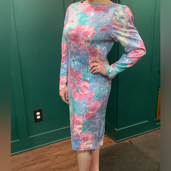 Vintage 1980s Anne Crimmins for Zuni Collections 100% Silk Dress - Picture 2 of 7